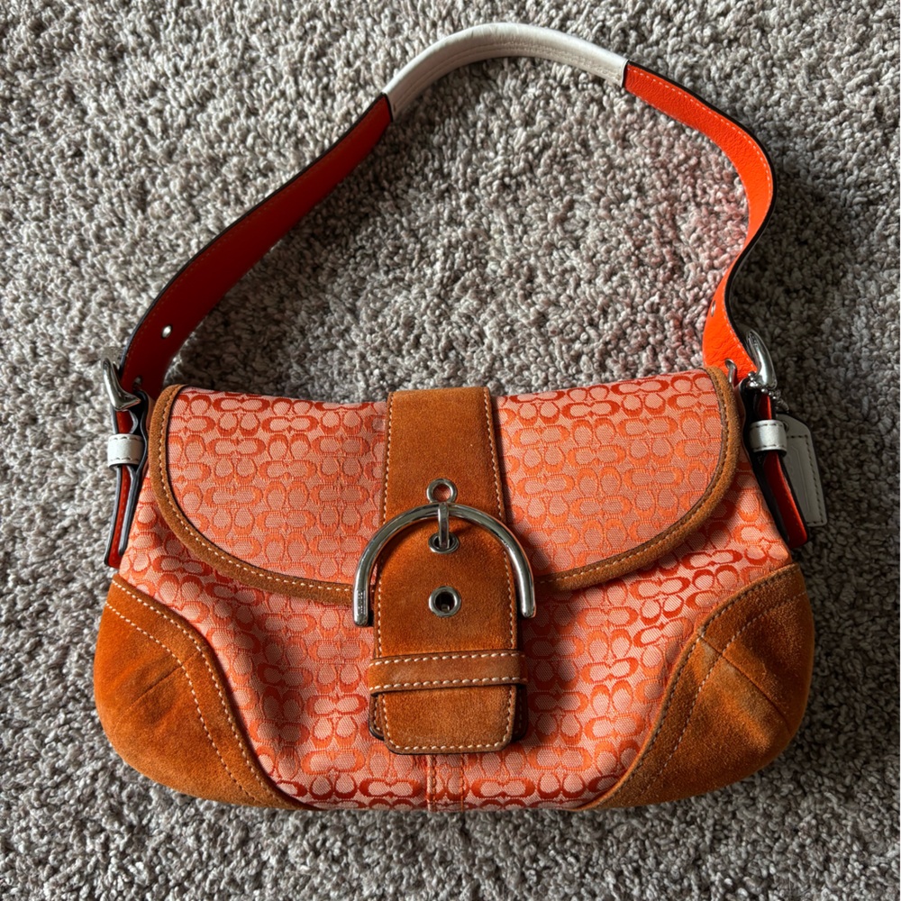 Coach Mini Soho with Signature Jacquard and suede trim